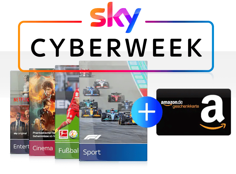 Sky Cyberweek Angebot 2022 - JETZT: All Inclusive 30€ inkl. 100€ Amazon-Gutschein!