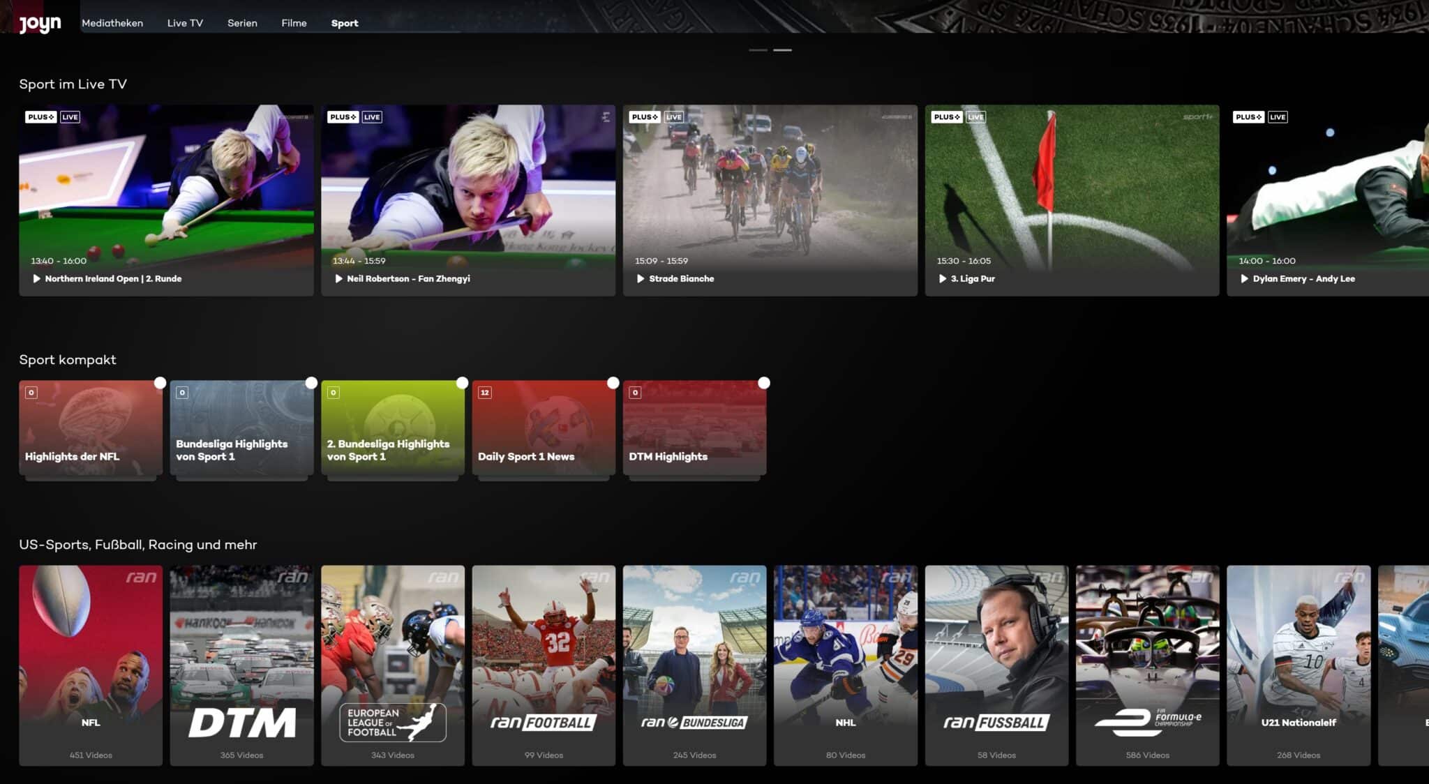 Joyn Sport-Programm | Überblick: Live-Sport bei Joyn