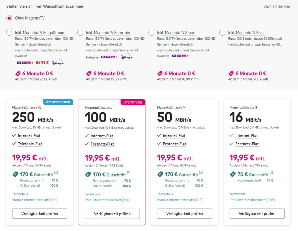 MagentaZuhause Angebote ab 19,95€ inkl. Extras Februar 2025