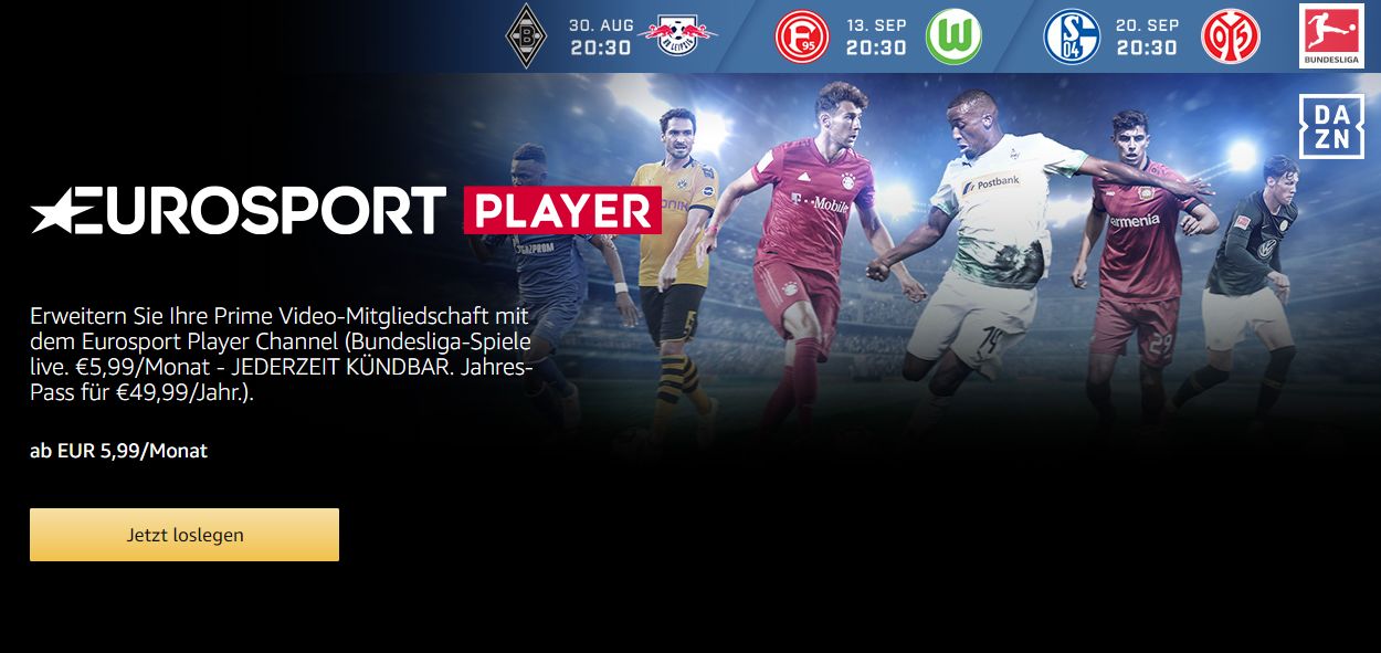 Eurosport Player zu Amazon prime zubuchen - ab 4,16€ & JEDERZEIT - How To Get Eurosport On Amazon Prime