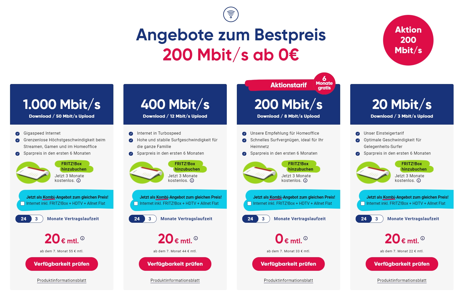 6 Monate gratis PŸUR KombiAngebot HDTV und